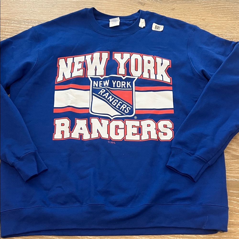 Port and Company Blue New York Rangers Sweater Unisex L NWOT